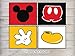 Mickey Mouse Parts Wall Art Prints - Set of Four (8X10) Ready to Frame Vintage Photos - Perfect Gift For Baby Boys and Girls - Disney World Fans - Disneyworld - Great For Home Decor