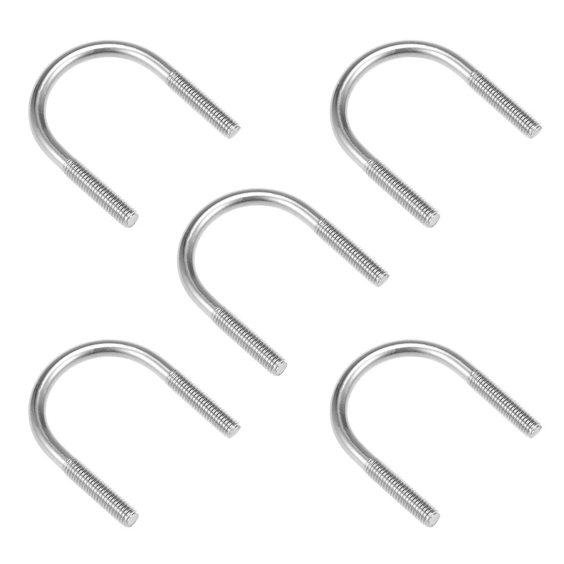 sourcing map U-Bolts 5pcs 1.38"(35mm) Inner Width 53mm Length M6-1x53mm 304 Stainless Steel U-Bolt Fastener for 33mm Pipe Dia