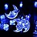 LUCKLED Moon Solar String Lights, 20ft 30LED Fairy Decorative Christmas Lights for Outdoor, Garden, Home, Wedding, Party and Holiday Decorations(Blue)