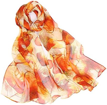 Print Silk Feeling Scarf Fashion Scarves Lightweight Shawl Scarf Sunscreen Shawls for Womens