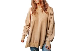 SHEWIN Womens Sweatshirt Casual Long Sleeve Crewneck Lightweight Pullover Tops Loose Sweatshirts