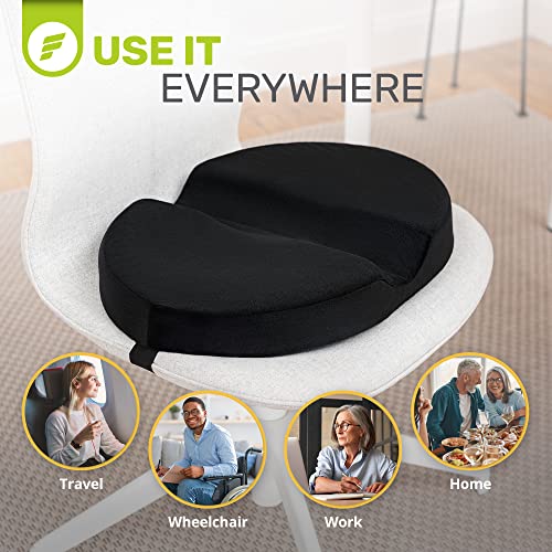 ErgoFoam Donut Pillow for Tailbone Pain ComfortGel Office Chair