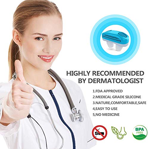 Upgrade 2-in-1 Anti Snoring Devices, Snoring Solution Nasal Dilator Nose Vents Plugs Clip Stop Snoring Aids Snore Stopper Reduce Snoring Sleeping Aid Device for Ease Breathing Comfortable Sleeping