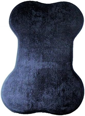 PlaceofAll Home Essentials Black Dog Bone Shaped Pet Mat 15" x 23" Microfiber Memory Foam