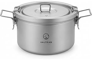 Valtcan 2000ml Titanium Rice Cooker Pot with Locking Lid 67 fl oz, Grade 1 No Coating PFAS-Free, Inner Pot with Measurement M