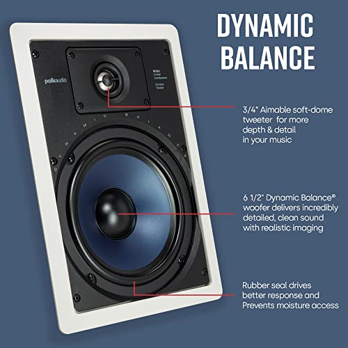 Polk Audio 265RT Sound Wall Mount Speakers, Black/White & Polk Audio