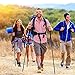 NACATIN Hiking Poles Collapsible Trekking Sticks - Cork Grip Walking Pole Ultralight Aluminum Folding Walking Stick 2 Pack with Antishock Quick Lock System for Trekking, Hiking,Climbing,Backpacking