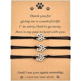 Memorial Gifts Bracelet for Pet Loss of Dog Sympathy Gift Paw Print Friendship Bracelets for 3 Bereavement Remembrance Gifts for Dog Lover Grieving Memory Gift for Cat Lovers Adjustable Bracelet