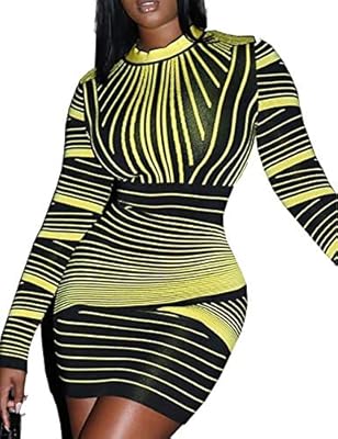 gradient color striped bodycon dress