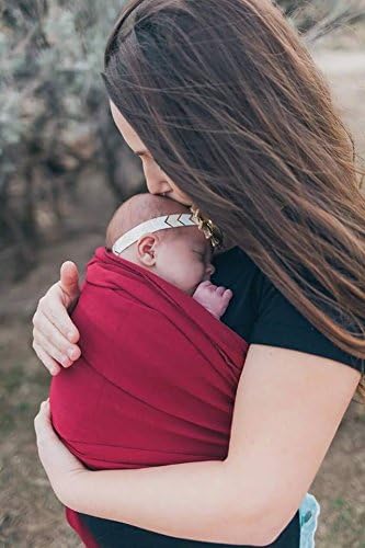 Baby Wrap Sling Organic Stretchy Premium Carrier, Maroon - Image 4