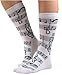 Soft And Comfortable Music Notes Trouser Socks In White By Foot Traffic - Women's Shoe Size 4-10