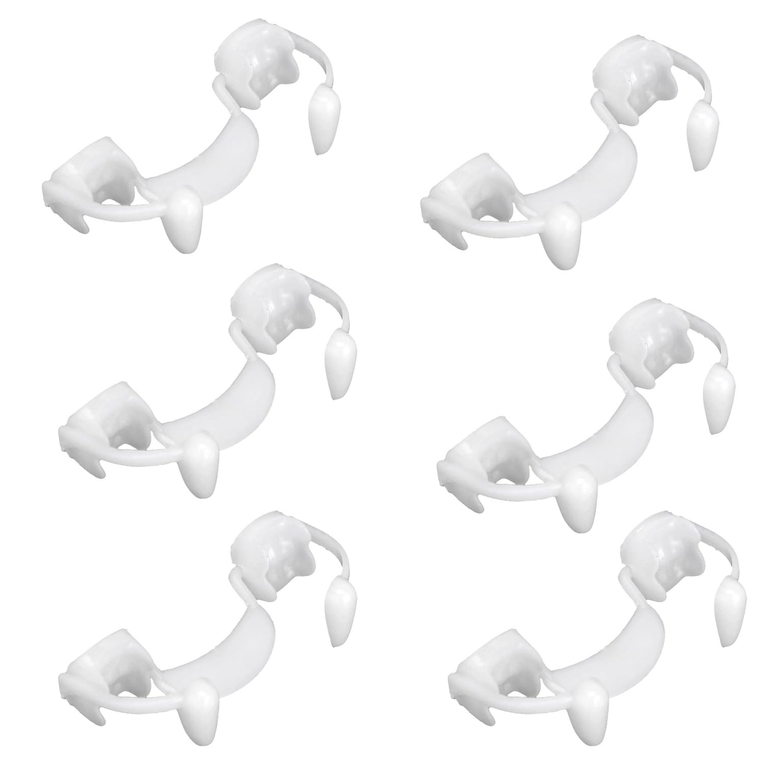 Bohue 6Pcs Halloween Retractable Vampire Fangs Realistic False Teeth Zombie Denture Horrifying Holiday Accessories Party Supplies Halloween Cosplay Dentures