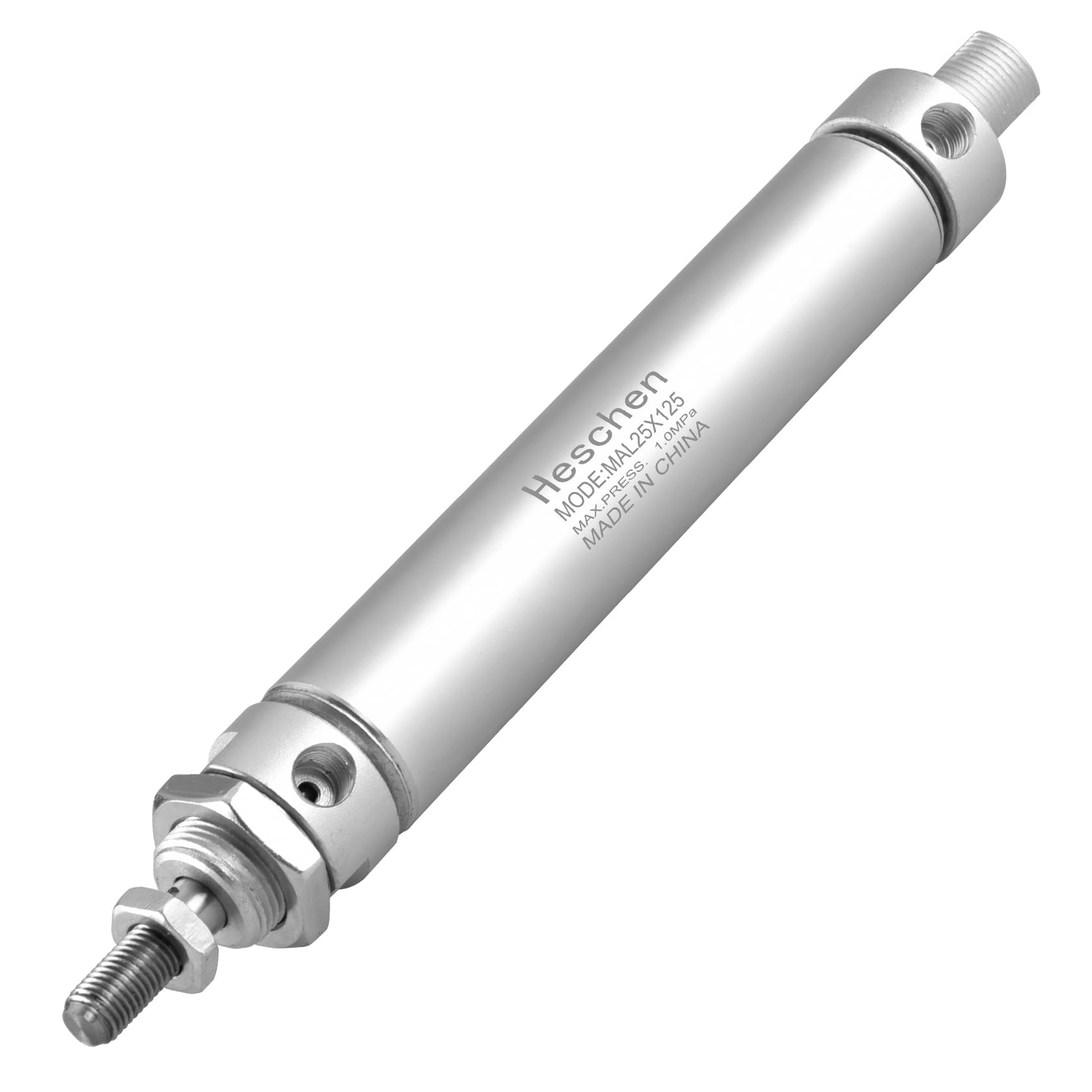Heschen Pneumatic Slim Air Cylinder MAL 25-125 PT1/8 Port 25mm Bore 125mm Stroke Double Acting (125mm Stroke)
