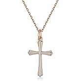 GAVU 18K Gold Plated Stainless Steel Cross Necklace for Women, Dainty Cross Pendant Confirmation Necklace