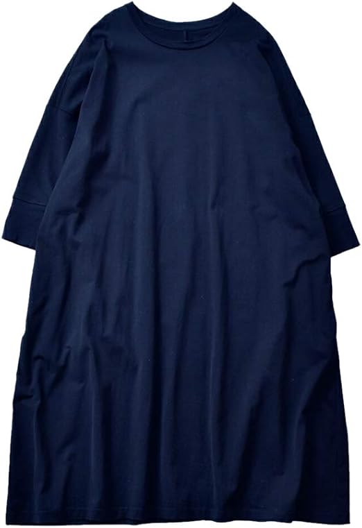 Amazon Co Jp ユニヴァーサルティシュ Universal Tissu Aranciato別注 ビッグワイド長袖コットンワンピース F ネイビー Col 040 Ut171ct050 F 040 ファッション
