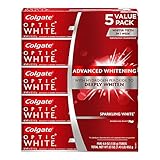 Colgate Optic White Whitening Toothpaste, Sparkling Mint - 6.3 ounce (3 Pack)