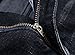 Men's Black Straigth Jeans with Destroyed Broken hole Zipper-deco