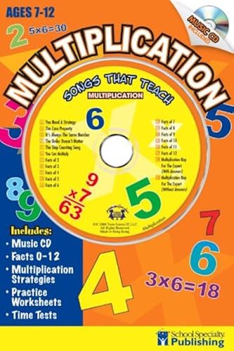 Math All Sing Multiplication Sing Along Activity Book with CD: Songs That Teach ...