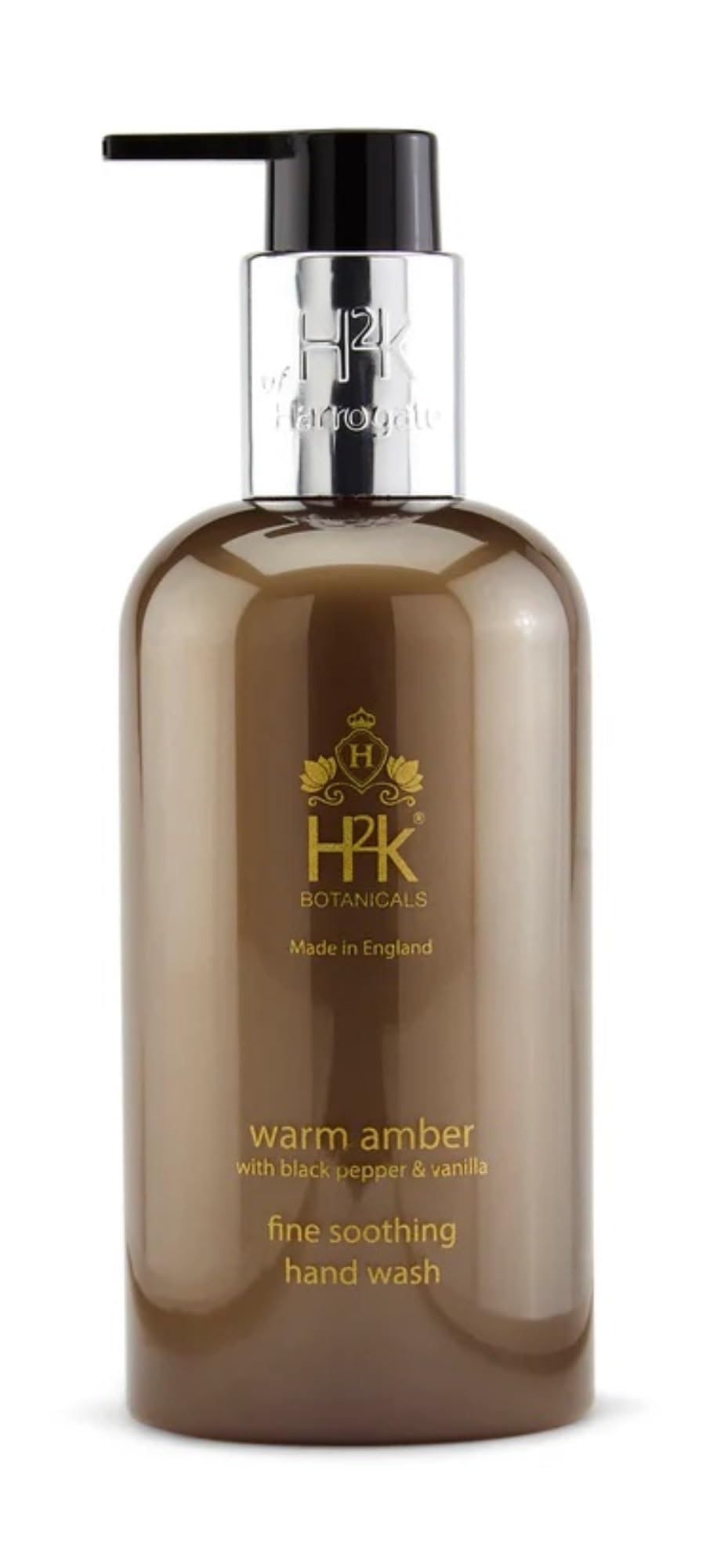 Black Pepper & Vanilla Luxury Handwash (250ml) Warm Amber by H2K Botanicals