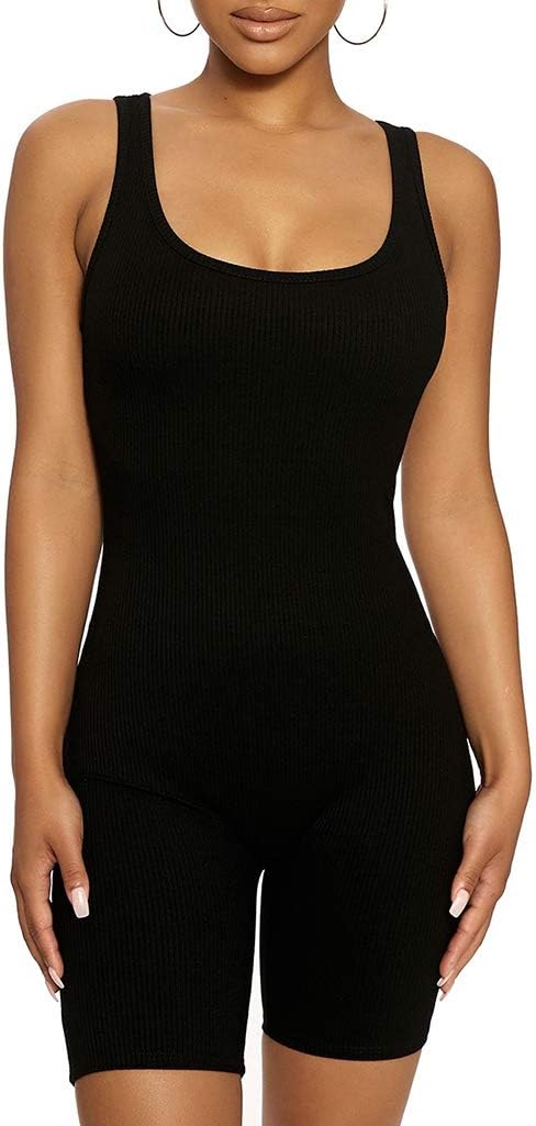 Enggras Women's Sport Fitness Workout Yoga Bodysuits Leotards Summer Beach Short Rompers Jumpsuits
