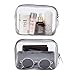 5 Pack Clear Plastic Zippered Toiletry Carry Pouch TSA Approved Toiletry Bag Portable Cosmetic Makeup Bag for Vacation, Bathroom and Organizing (Black, Small)