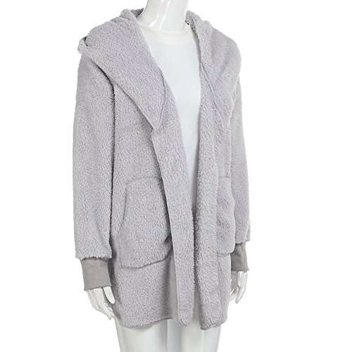 image for GOVOW Women's Winter Warm Fluffy Faux Fur Coat Hooded Jacket Cardigan 
