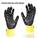 Pet Grooming Glove, Gentle Deshedding Brush Gloves for Cats, Dogs & Horses with Long & Short Fur - Enhanced Five Finger Design for Pet Hair Remover & Relaxing Massage (Yellow)