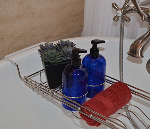 BLUE PLASTIC LOTION PUMP BOTTLES - 8 OZ REFILLABLE Black LOTION Pumps - 6 Pack, BONUS 6 Damask Gift Tags - PET, Lightweight, BPA Free - ORGANIZE Soap, Shampoo, Lotion with a Clean, Clear Look