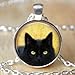 Black Cat Pendant , Cat Necklace , Black Cat Charm,gothic Pendant , Art Pendant , Gift for Friend Family Halloween (A)