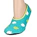 Super Soft Cozy Slippers Slip-Resistant Bottom Sole Womens 5.5-7 Turquoise Dots