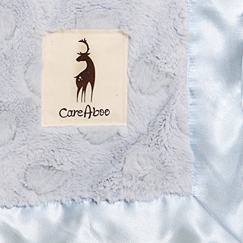 careAboo Luxury Dot Baby Blanket, 30" x 40" - Blue