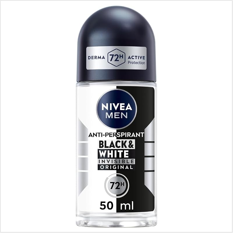 Nivea Men 48h Invisible Black White Anti-Perspirant Roll On Deodorant 50ml
