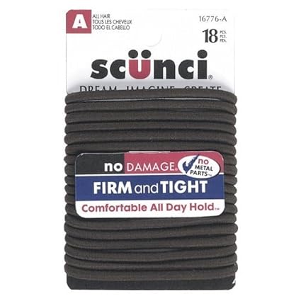 Amazon Com Scunci 4mm Brown No Damage Hair Elastics Sold In