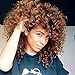 Baruisi Short Curly Brown Afro Wigs for Women Synthetic Heat Resistant Cosplay Hair Wig with Wig Cap