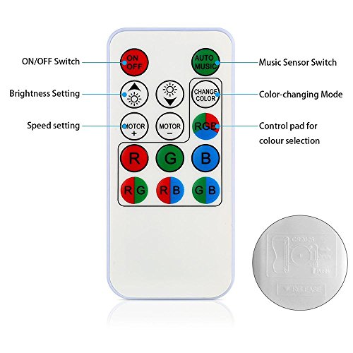 Disco Ball Light, niceEshop(TM) LED Stage Lamp Bulb, Rotating Sound Activated Strobe Lights for Disco Party/Bar /Club/ DJ Show /Wedding Ceremony Stage Effect Light with Remote Control - Thumbnail 6