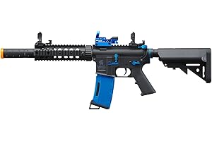 Lancer Tactical Gen 2 M4 SD Blue Carbine Combo Airsoft AEG Rifle with Red Dot Sight (9.6v Nimh Battery, Charger, 1000 Rounds 0.20g BBS Included)