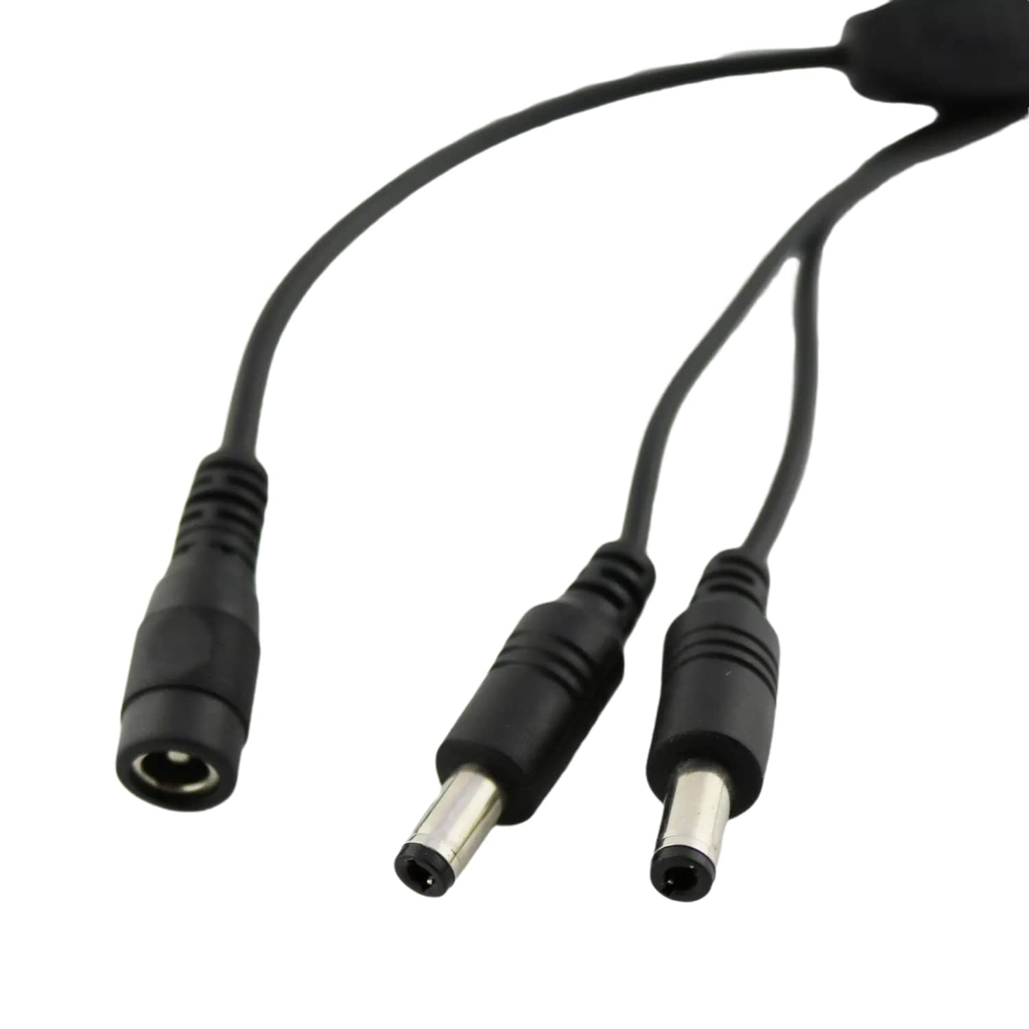 2pcs CCTV DC Power Splitter Cable 5.5mm x 2.5mm Female Jack to 2 Male Splitter Connector Cable 5.5mm x 2.5mm Adapter for LED Strip Surveillance Camera Security Camera