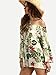 Floerns Women's Boho Print Off Shoulder Bell Sleeve Dress Blouse Green M
