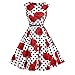 Women's Floral Retro Cotton A-line BoatNeck Sleeveless Hepburn 50s Cocktail Swing Dress with Belt