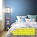 Brightech Maxwell - Modern Shelf Floor Lamp with Lamp Shade and LED Bulb - Corner Display Floor Lamps with Shelves for Living Room, Bedroom and Office - Walnut Brown
