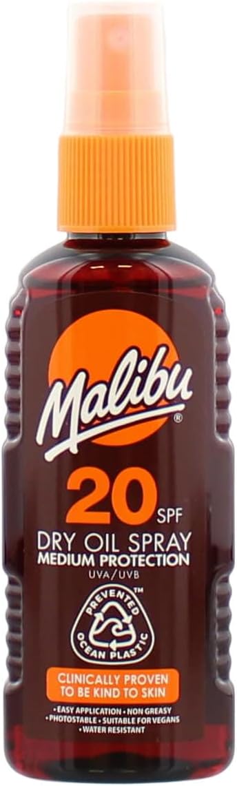 Malibu Sun SPF 20 Dry Oil Spray 100ml Medium Protection Water Resistant