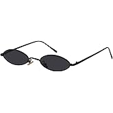 MEETSUN Vintage 90s Small Oval Sunglasses For Women Men Metal Frames Designer Gothic Glasses
