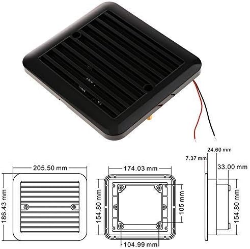 MASO 12V One-Way Silent Cooling Fan Side Exhaust Port Air Fan Ventilation Fans for Car RV Caravan Van(Black) - Image 5
