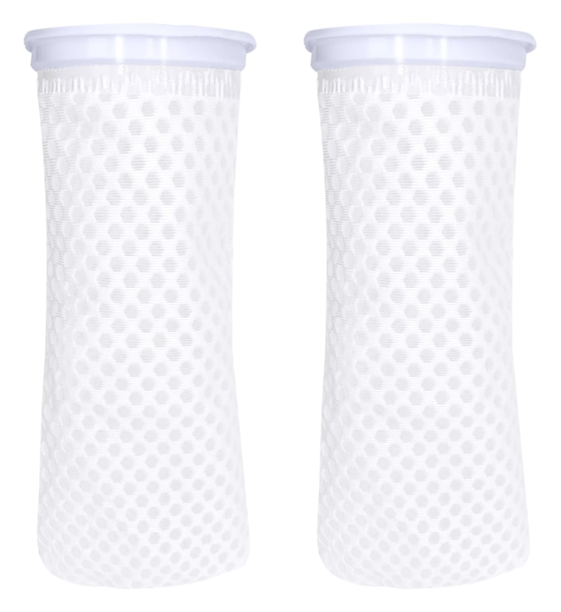 AYWFEY 2 Pcs 4inch 150 Micron Honeycomb Filter Socks, Marine Aquarium Filter Socks 3D Honeycomb Design, Anti-Overflow Filter Sock for Saltwater Aquarium Use in Freshwater Saltwater Aquarium Pond Sumps