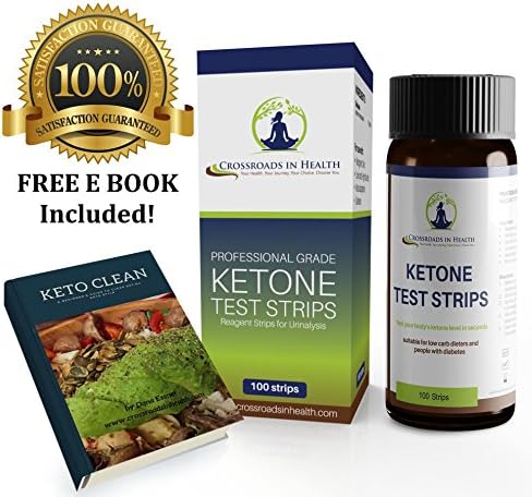 Urine Ketone Strips- Ketone Test strips work best for Ketogenic-Paleo-Atkins Diet-Accurately Monitor Ketosis-Bonus Keto Clean Ebook Emailed