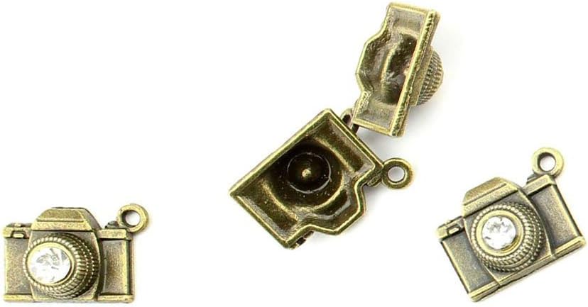210 PCS Ancient Antique Bronze Fashion Jewelry Making Crafting Charms Findings Bulk for Bracelet Necklace Pendant Retro Accessoires Lots Vintage VRL07 Camera