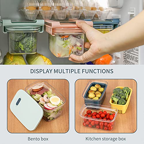 Organizer Bins, Refrigerators Storage Containers with Removable Drain
