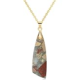 Wovanoo Nature Stone Necklaces for Women Boho Pendant Necklace 18K Gold Chain Necklaces