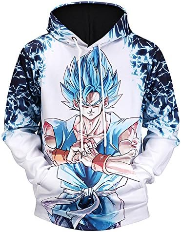 Yangxinyuan Unisex Hoodies Dragon Ball Z Goku 3D Print Pullover Sportswear Sweatshirt Tops (05, XL)