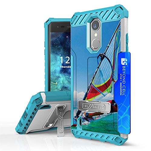 LG Aristo, Phoenix 3, LG Fortune, LV3, LG K8 2017, Risio 2, Rebel 2 LTE Case, Trishield Durable Phone Cover With Detachable Lanyard Loop And Built in Kickstand Card Slot - Parasailing
